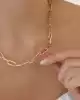 Taşlı Altın Ataç Zincir Kolye