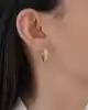 Taşlı Altın Burgu Halka Küpe