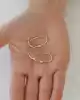 Taşlı Altın Dörtgen Küpe
