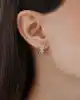 Taşlı Altın Fiyonk Küpe