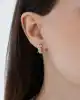 Taşlı Altın Fiyonk Küpe