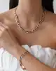 Taşlı Altın Gurmet Zincir
