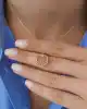 Taşlı Altın Halka Kolye
