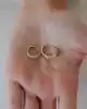 Taşlı Altın Halka Küpe