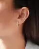 Taşlı Altın Halka Küpe