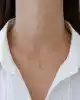 Taşlı Altın Kelebek Kolye