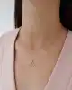 Taşlı Altın Kelebek Kolye