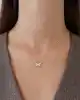 Taşlı Altın Kelebek Kolye
