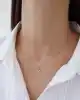 Taşlı Altın Minimal Kolye