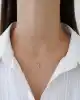 Taşlı Altın Minimal Kolye