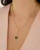 Taşlı Altın Tasarım Kolye