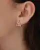 Taşlı Altın Üçgen Küpe