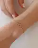 Taşlı Altın Yaprak Bileklik