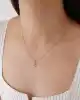 Taşlı Altın Yonca Kolye