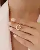 Taşlı Ay Yıldız Altın Kolye
