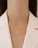 Taşlı Ay Yıldız Altın Kolye