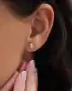 Taşlı Balık Altın Küpe