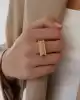 Taşlı Bold Çizgi Yüzük
