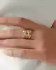 Taşlı Bold Çizgi Yüzük