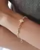 Taşlı Çiçek Altın Bileklik