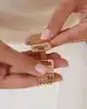 Taşlı Daire Altın Bileklik