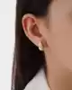 Taşlı Damla Model Altın Küpe