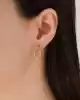 Çift Kullanımlı Taşlı Altın Küpe