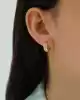 Taşlı İkili Halka Küpe
