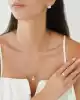 Taşlı İnci Altın Küpe