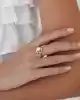 Taşlı İnci Altın Yüzük
