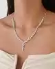 Taşlı Markiz Kesim Altın Kolye