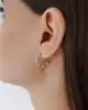 Taşlı Minimal Halka Küpe