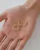 Taşlı Minimal Halka Küpe