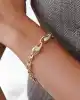 Taşlı Mix Zincir Altın Bileklik