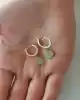 Taşlı Nazar Boncuklu Altın Küpe