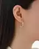 Taşlı Oval Dörtgen Küpe