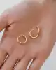 Taşlı Sekizgen Halka Küpe