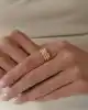 Taşlı Üç Çizgi Altın Yüzük