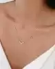 Taşlı V Model Altın Kolye
