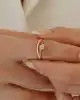 Taşlı Yaprak Altın Yüzük