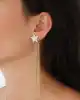 Taşlı Yıldız Maxi Zincir Küpe