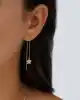Taşlı Yıldız Sallantılı Zincir Küpe
