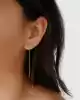 Taşlı Yonca Zincir Küpe