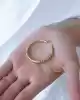 Tel Detaylı Altın Halka Küpe