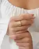 Tırtık Desenli Altın Yüzük