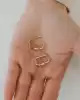 Tria Dörtgen Altın Küpe