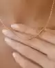 Turuncu Mineli Altın Zincir Kolye