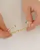Twist Taşlı Altın Kelepçe Bileklik