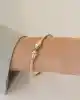 Twist Taşlı Altın Kelepçe Bileklik