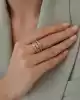 Üç Renk Taşlı Altın Yüzük